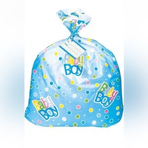 5for$10 Extra-Large Blue Polka Dots Gift Bag for Baby Shower - 44" x 36" Boy